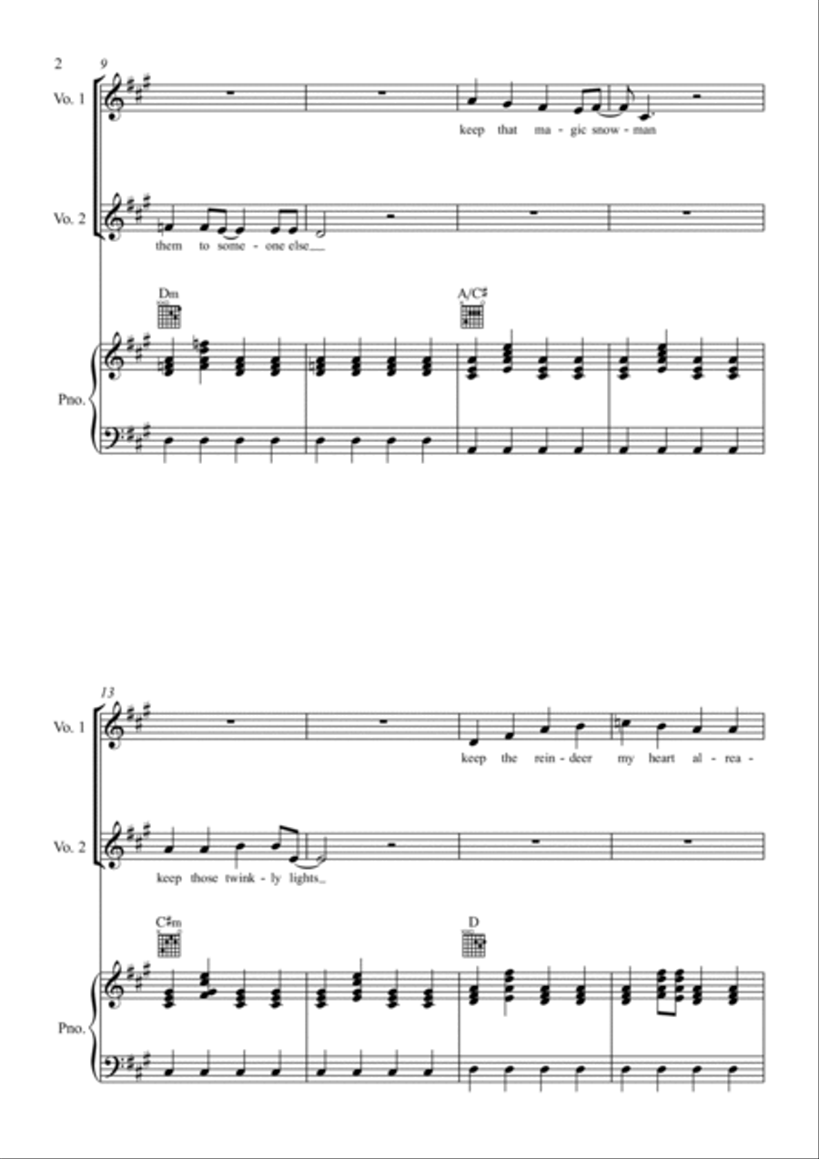 Santa Can't You Hear Me Piano scores gallery preview page 2