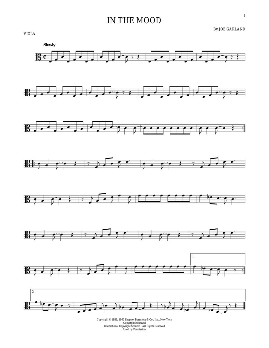 In The Mood In The Mood Viola Solo scores gallery preview page 1
