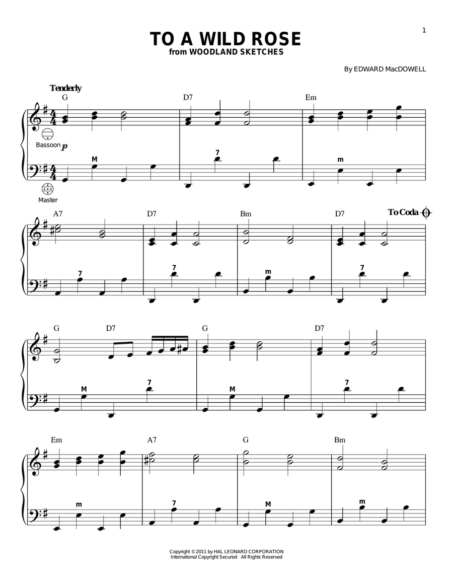 To A Wild Rose Piano scores gallery preview page 1
