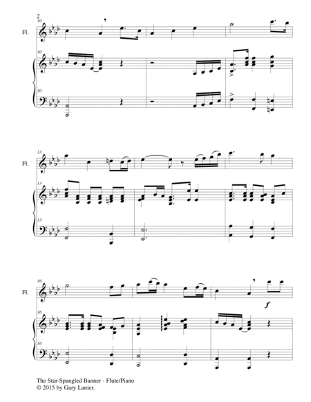 THE STAR-SPANGLED BANNER (Duet – Flute and Piano/Score and Parts) image number null