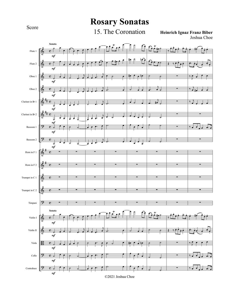 Rosary Sonatas: The Coronation Full Orchestra scores gallery preview page 1