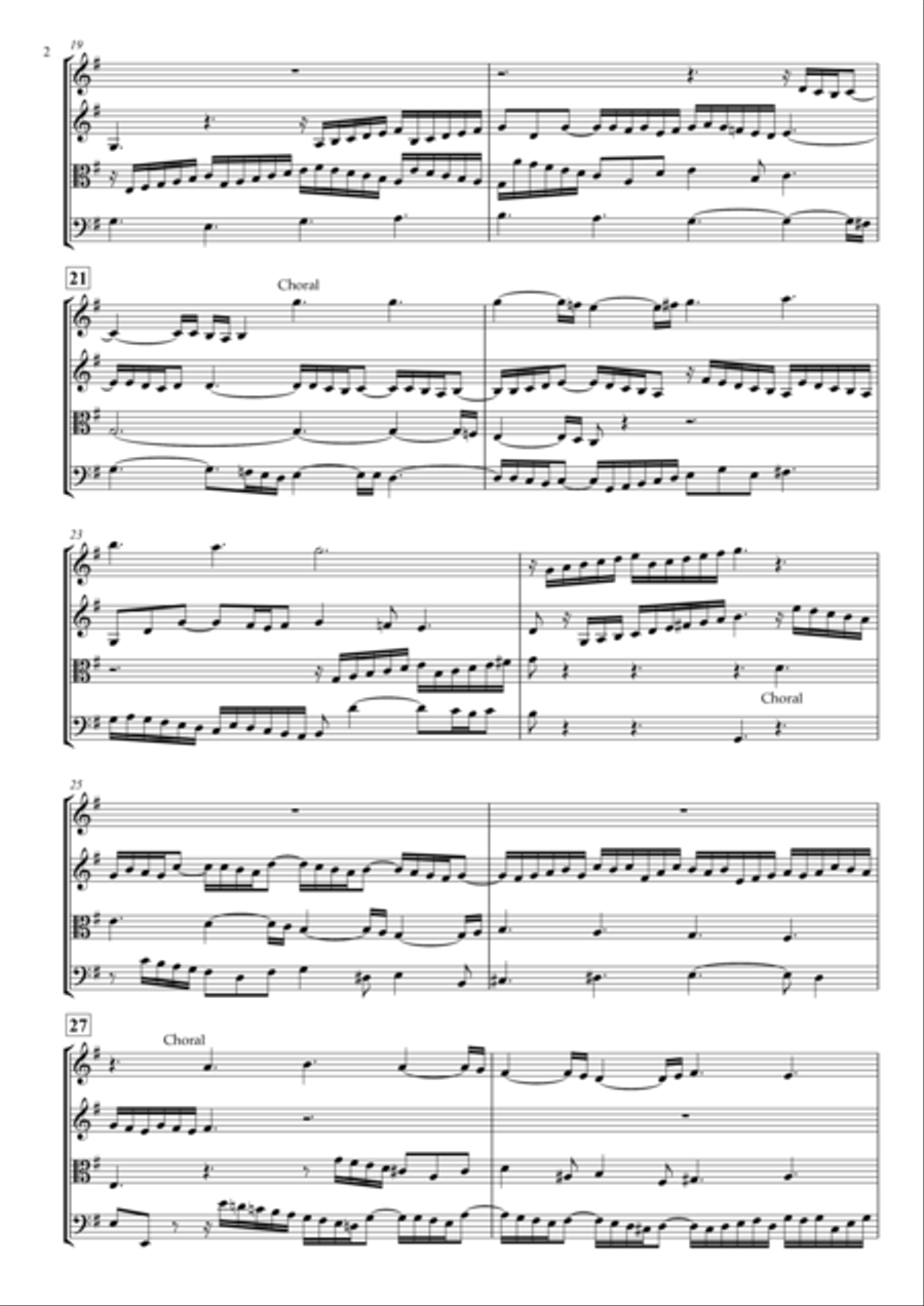 Eighteen Chorale Preludes No.16 BWV.666 ‘Jesus Christus, unser Heiland’ for String Quartet String Quartet scores gallery preview page 2