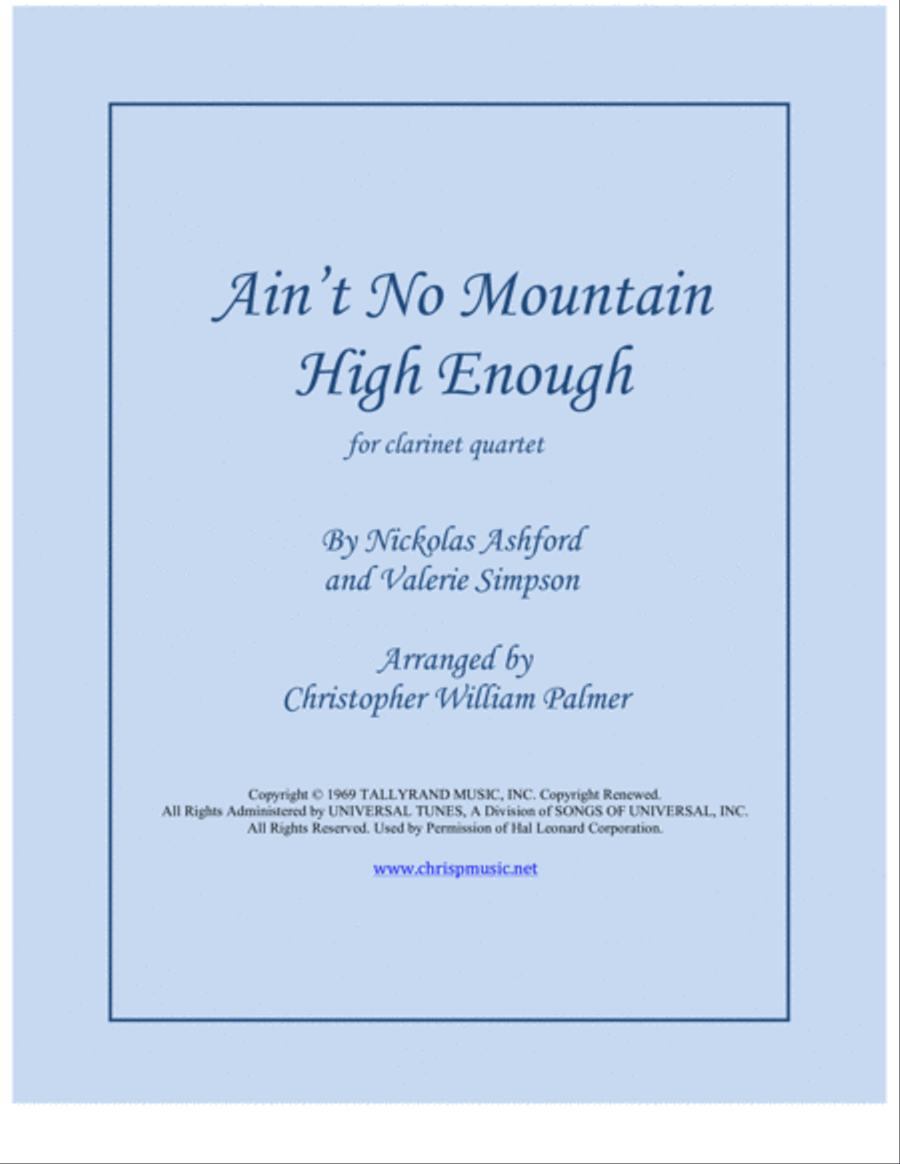 Ain't No Mountain High Enough Woodwind Quartet scores gallery preview page 1