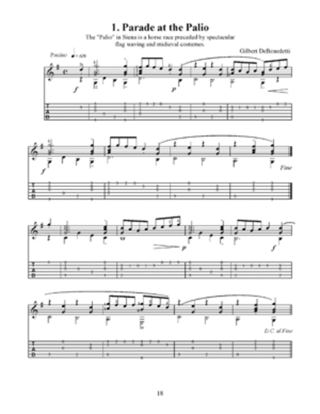 A Dozen Italian Diversions for Guitar Solo Each Solo Presented In Notation and Also In Notes/Tab