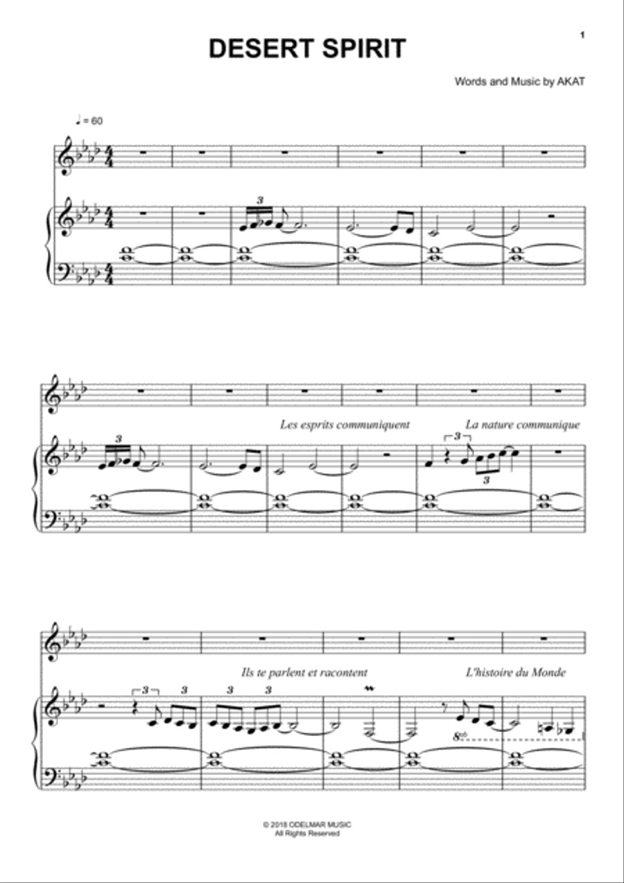 Desert Spirit Desert Spirit Piano, Vocal, Guitar scores gallery preview page 1