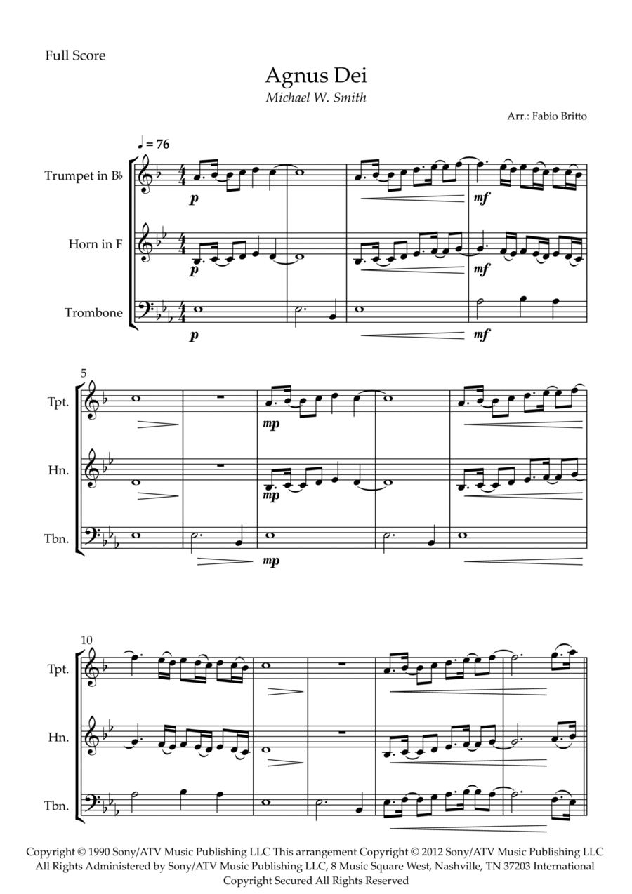 Agnus Dei Agnus Dei Horn scores gallery preview page 1