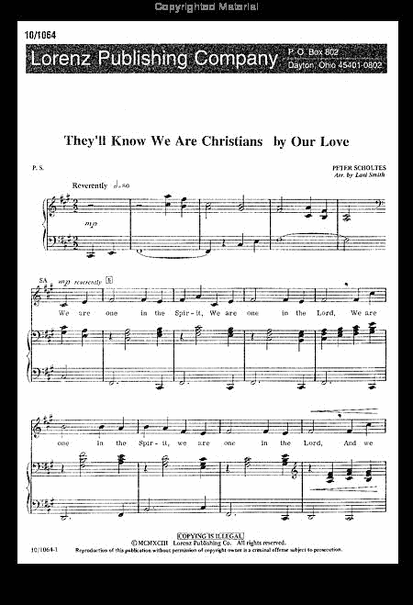 They'll Know We Are Christians by Our Love