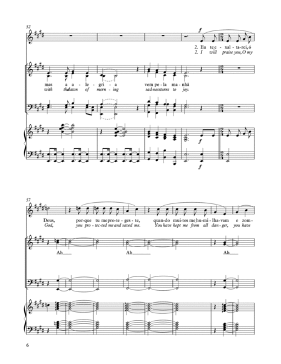 SALMO 30 | Psalm 30 / O Choro Pode Durar | Through Weeping and Deepest - SATB 4-Part scores gallery preview page 6