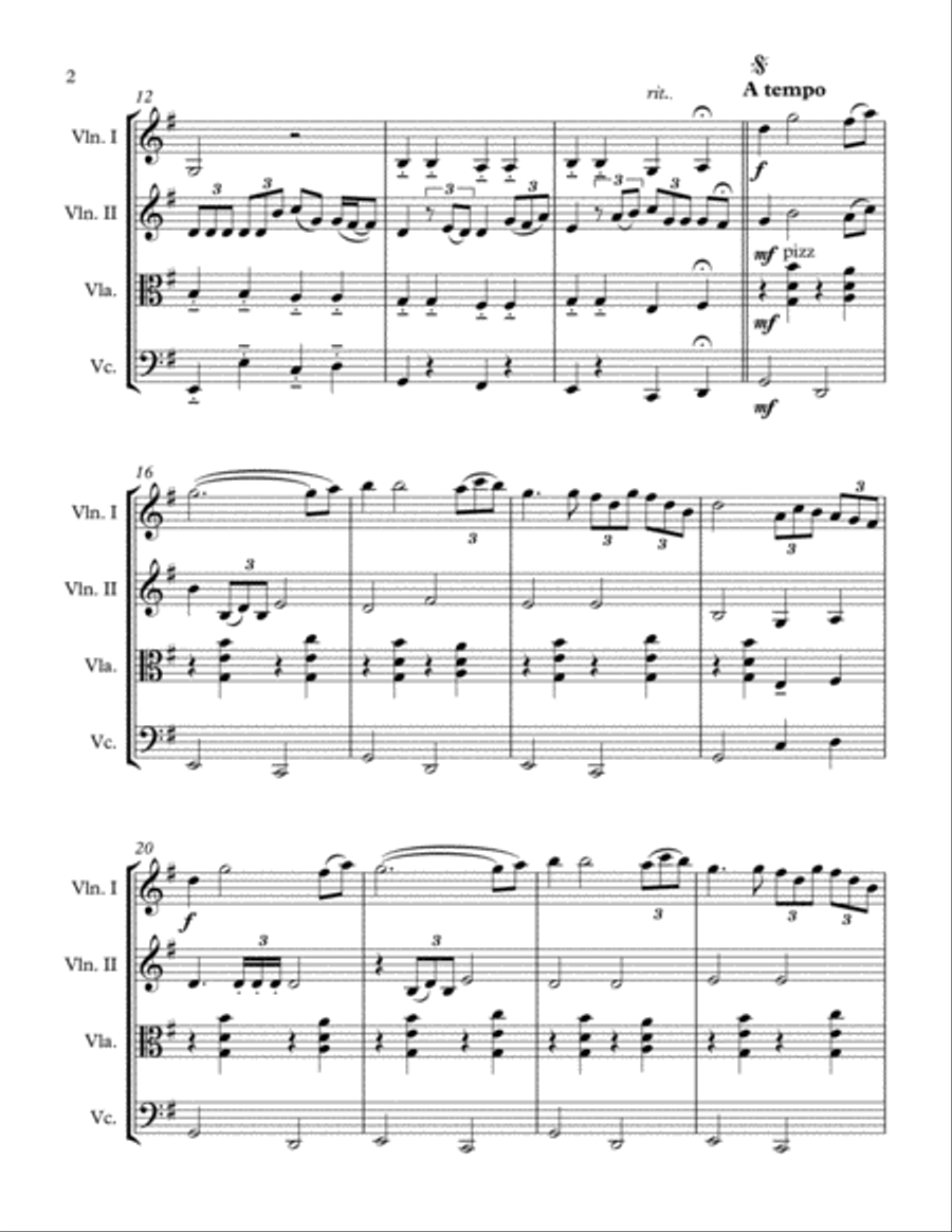 Time To Say Goodbye String Quartet scores gallery preview page 3