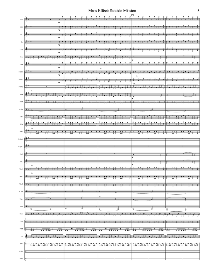 Mass Effect: Suicide Mission Concert Band scores gallery preview page 6