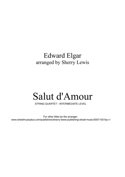 SALUT D'AMOUR String Quartet, Intermediate Level for 2 violins, viola and cello image number null