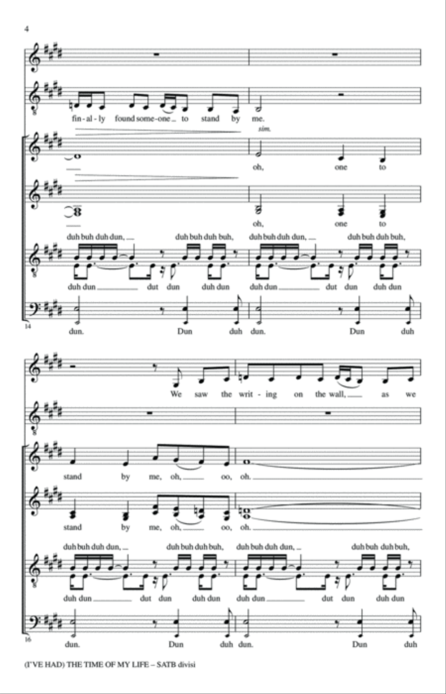 (I've Had) The Time Of My Life (arr. Deke Sharon) 4-Part scores gallery preview page 3