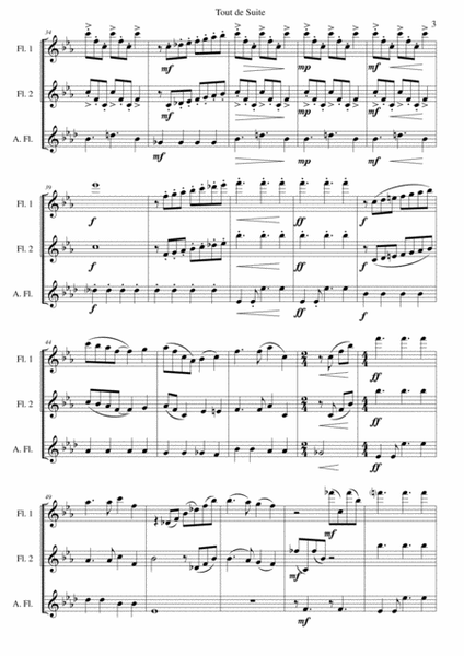 Tout de Suite (or Toot Sweet) for flute trio (2 flutes 1 alto flute) image number null