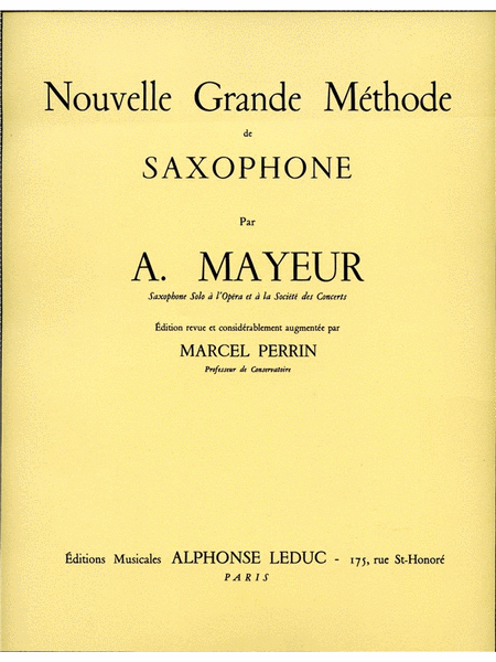 Nouvelle Grande Methode De Saxophone (saxophone Solo)