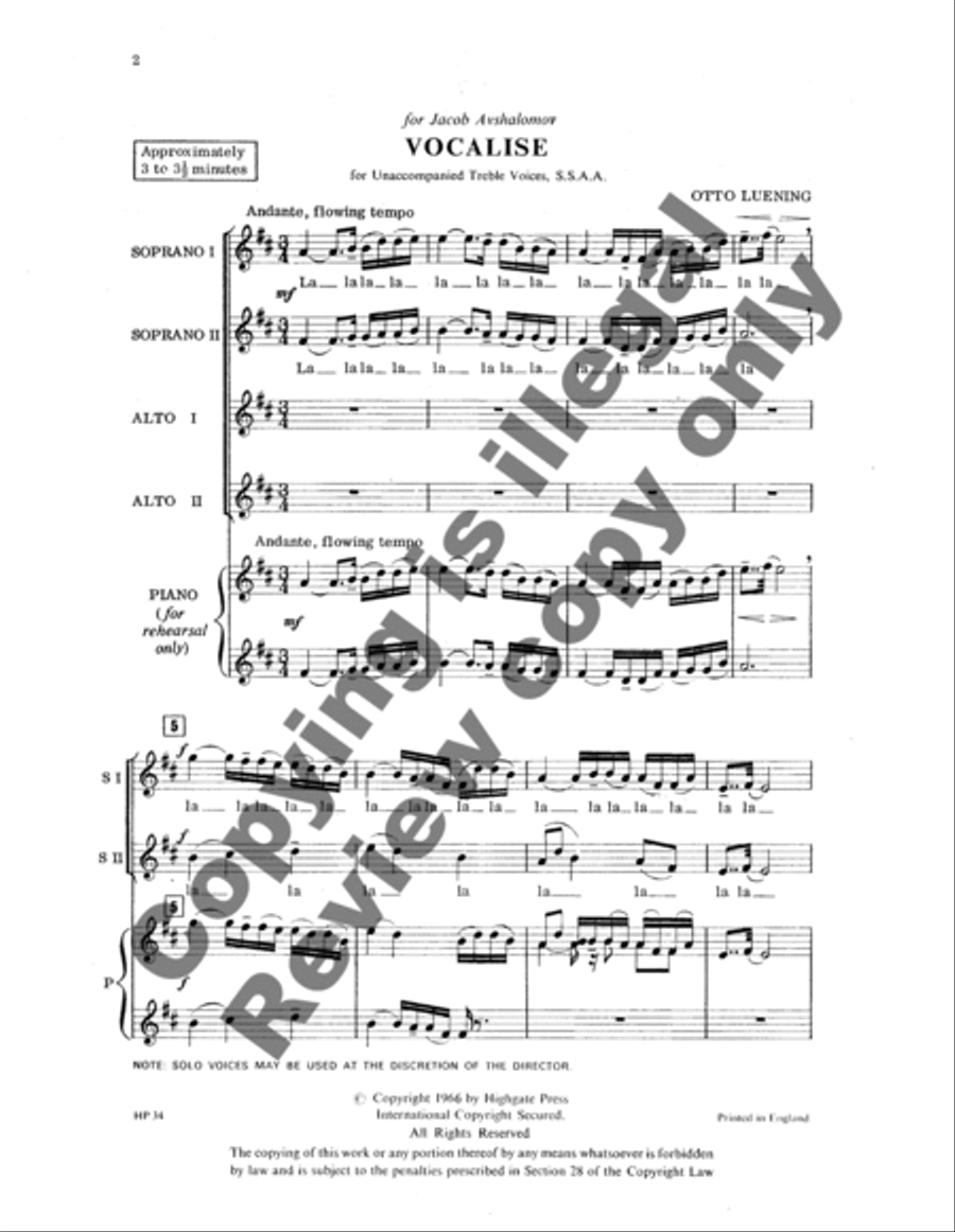 Vocalise SSAA scores gallery preview page 9