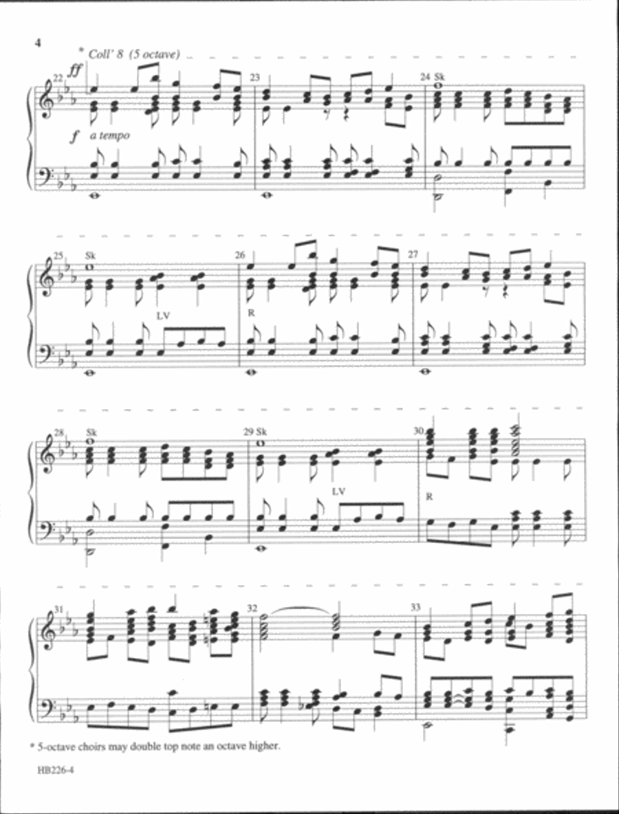 Praise to the Lord, the Almighty - McFadden 5-Octaves scores gallery preview page 4