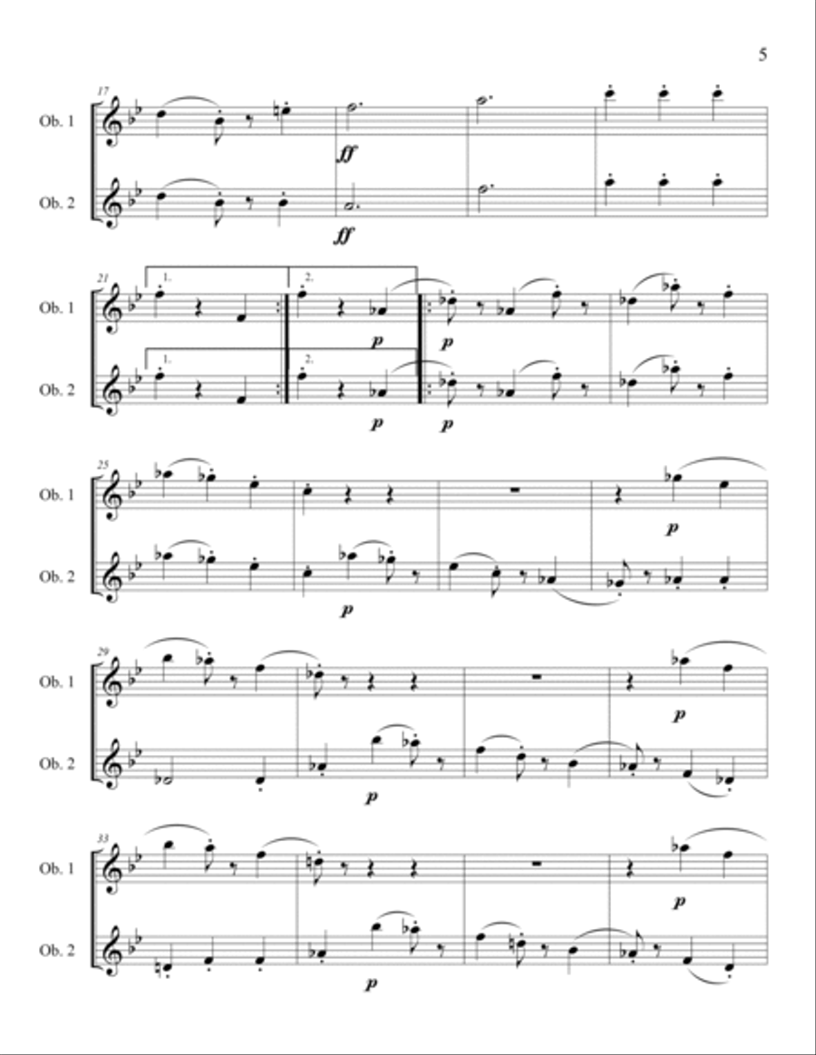 The Beethoven Duets For Oboe Volume 2 Scherzi 4, 5 and 6 Woodwind Duet scores gallery preview page 6