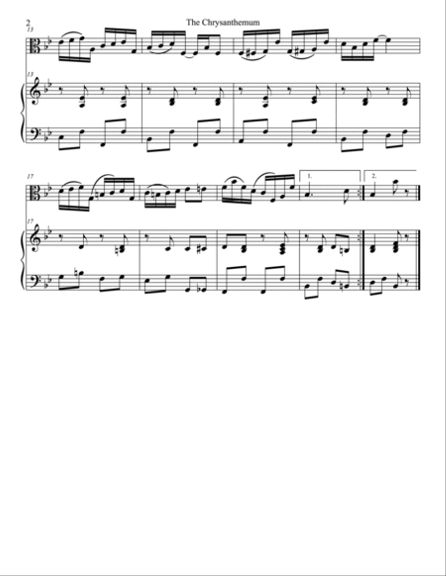The Chrysanthemum Duet for Viola and Piano Piano scores gallery preview page 2