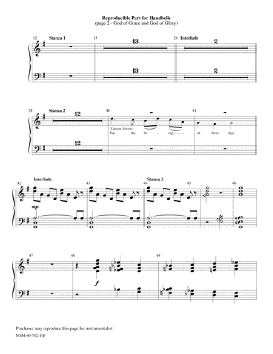 God of Grace and God of Glory (Downloadable Handbell Parts) Choir scores gallery preview page 2