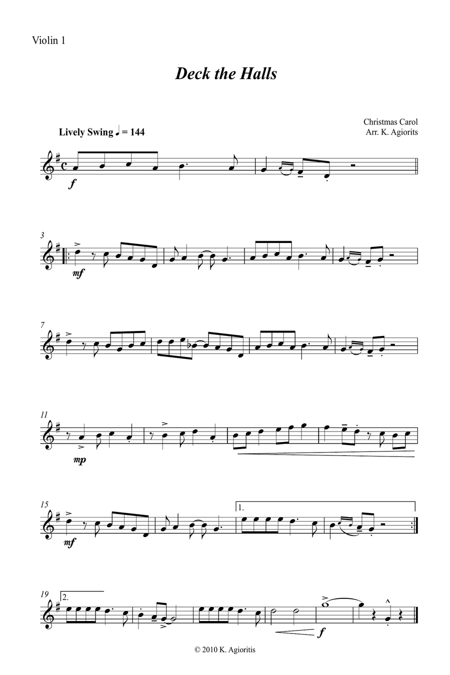 Jazz Carols Collection String Quartet - Set 3: Deck the Halls; Good King Wenceslas; Joy to the World String Quartet scores gallery preview page 6