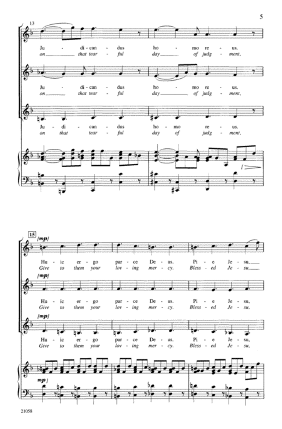 Lacrimosa (from Requiem) Choir scores gallery preview page 4