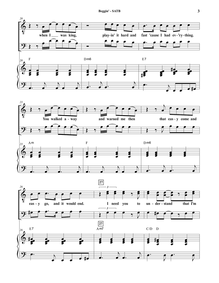 Beggin' 4-Part scores gallery preview page 3