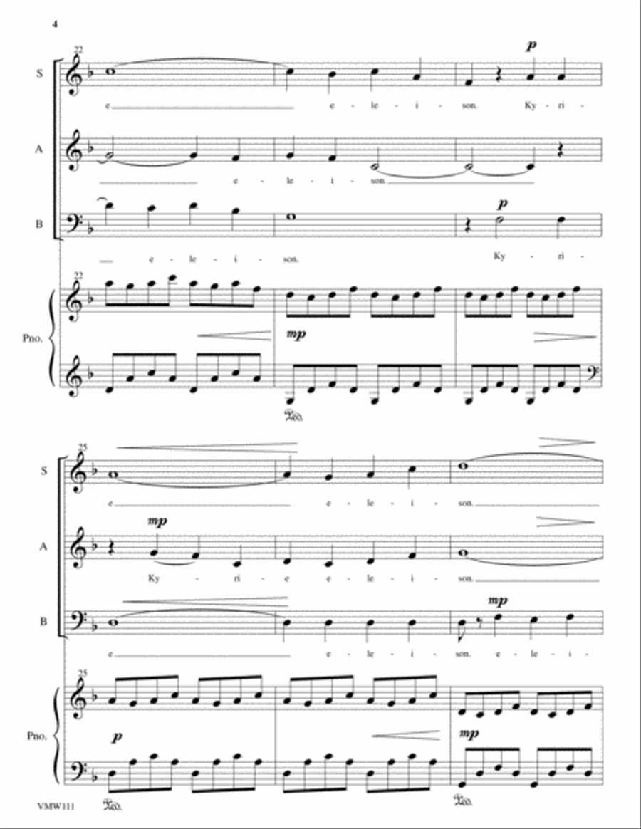 Kyrie (SAB) 3-Part scores gallery preview page 4