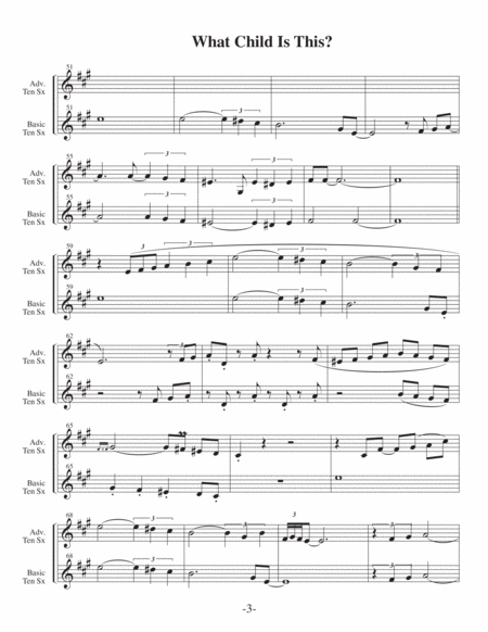 What Child Is This?-v2 (Arrangements Level 3-5 for TENOR SAX + Written Acc) image number null