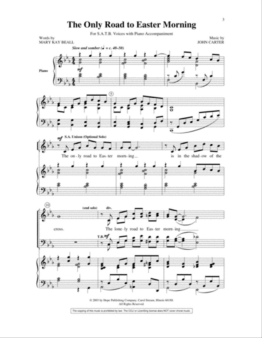 The Only Road to Easter Morning 4-Part scores gallery preview page 2