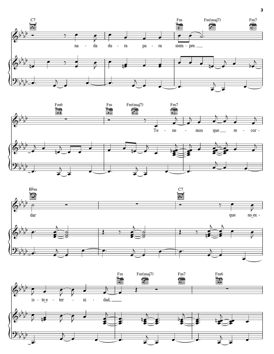 Todo Tiene Su Final Piano, Vocal, Guitar scores gallery preview page 3