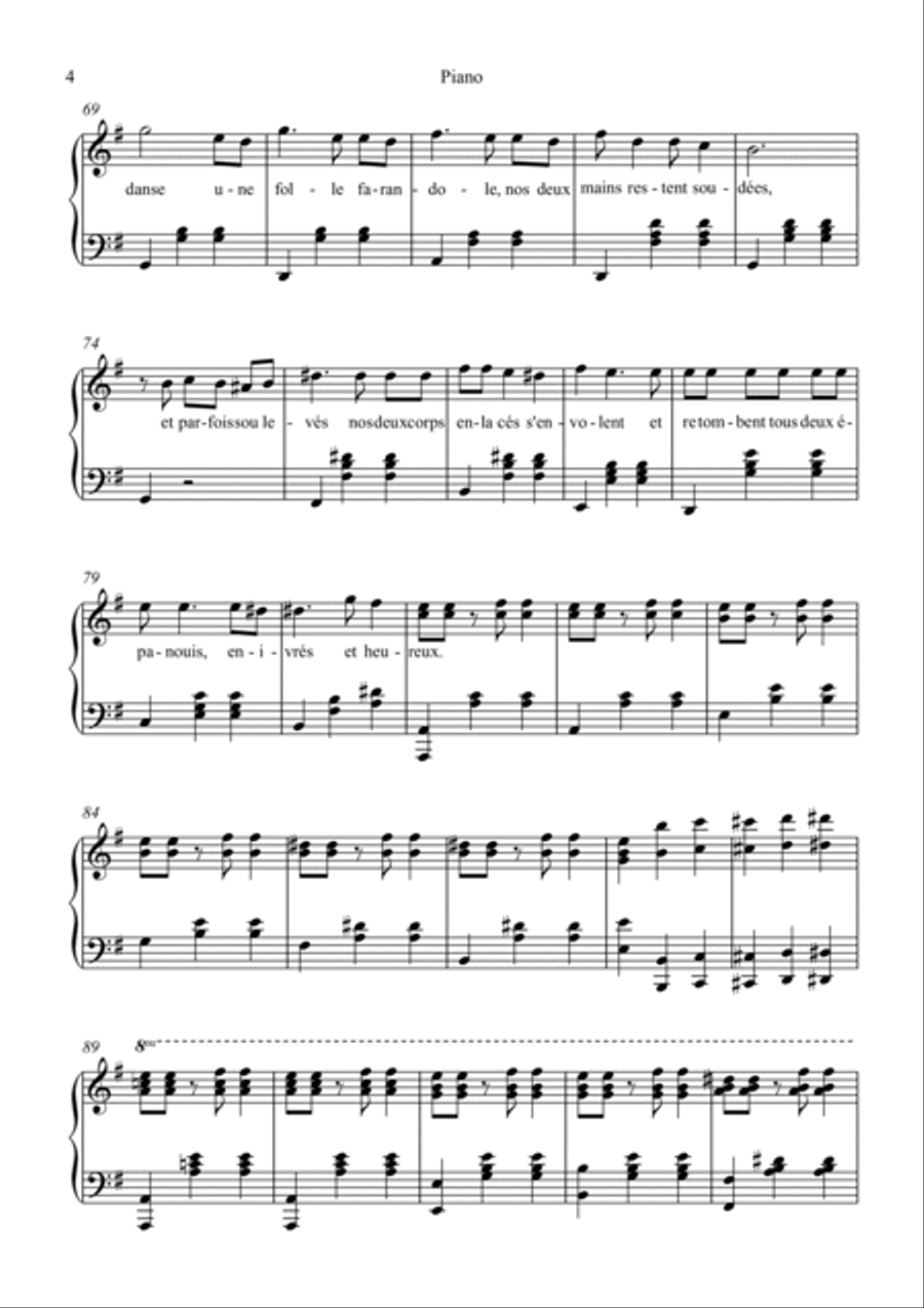 La Foule Piano Solo scores gallery preview page 4