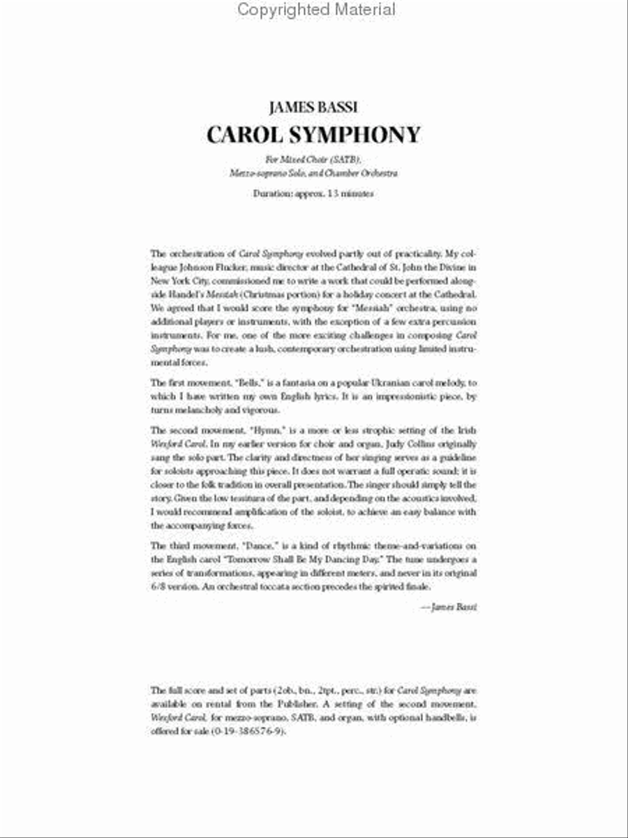 Carol Symphony Carol Symphony 4-Part scores gallery preview page 3