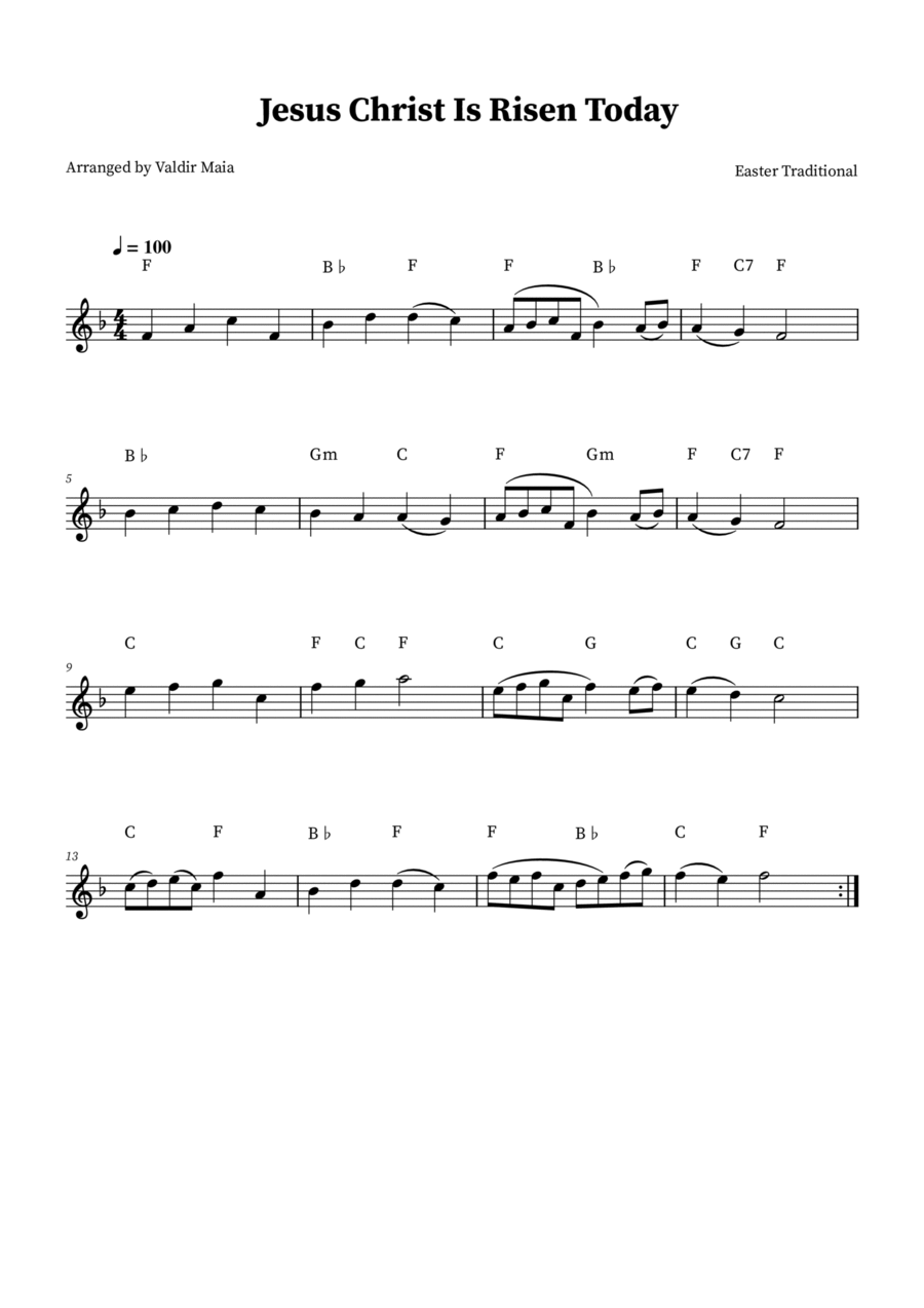 Jesus Christ Is Risen Today - Oboe (+ chords) Oboe Solo scores gallery preview page 1