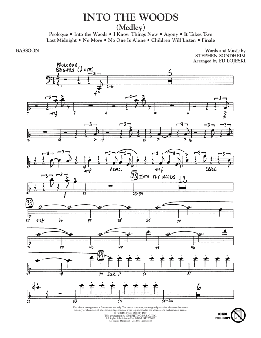 Into The Woods (Medley) - Bassoon Choir scores gallery preview page 1