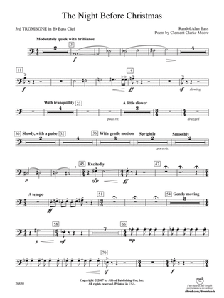 The Night Before Christmas: (wp) 3rd B-flat Trombone B.C.