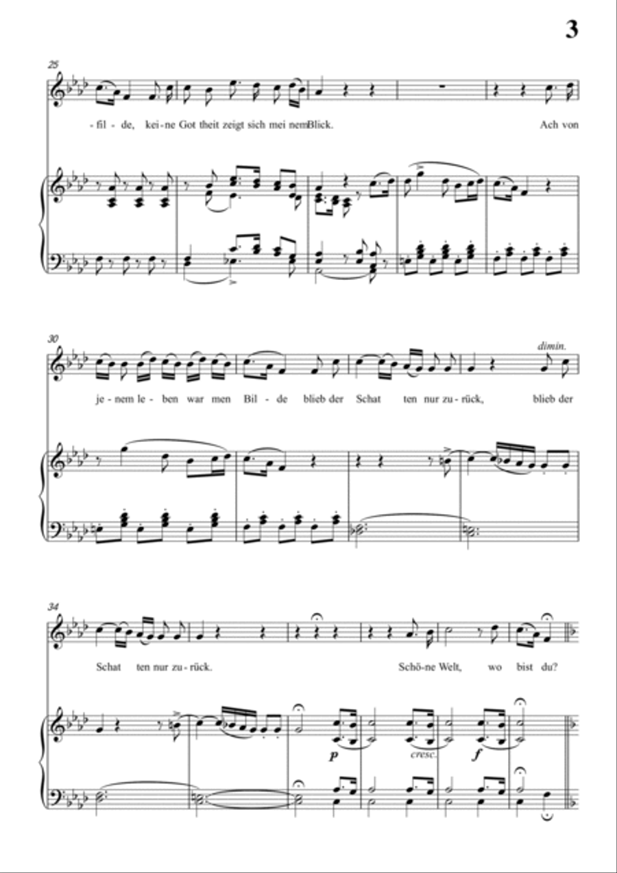 Schubert-Die Götter Griechenlands(The Gods of Greece), D.677 in f minor,for Vocal and Piano Voice scores gallery preview page 4