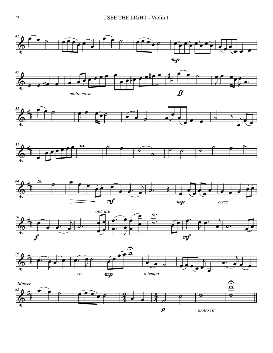 I See The Light String Orchestra scores gallery preview page 2