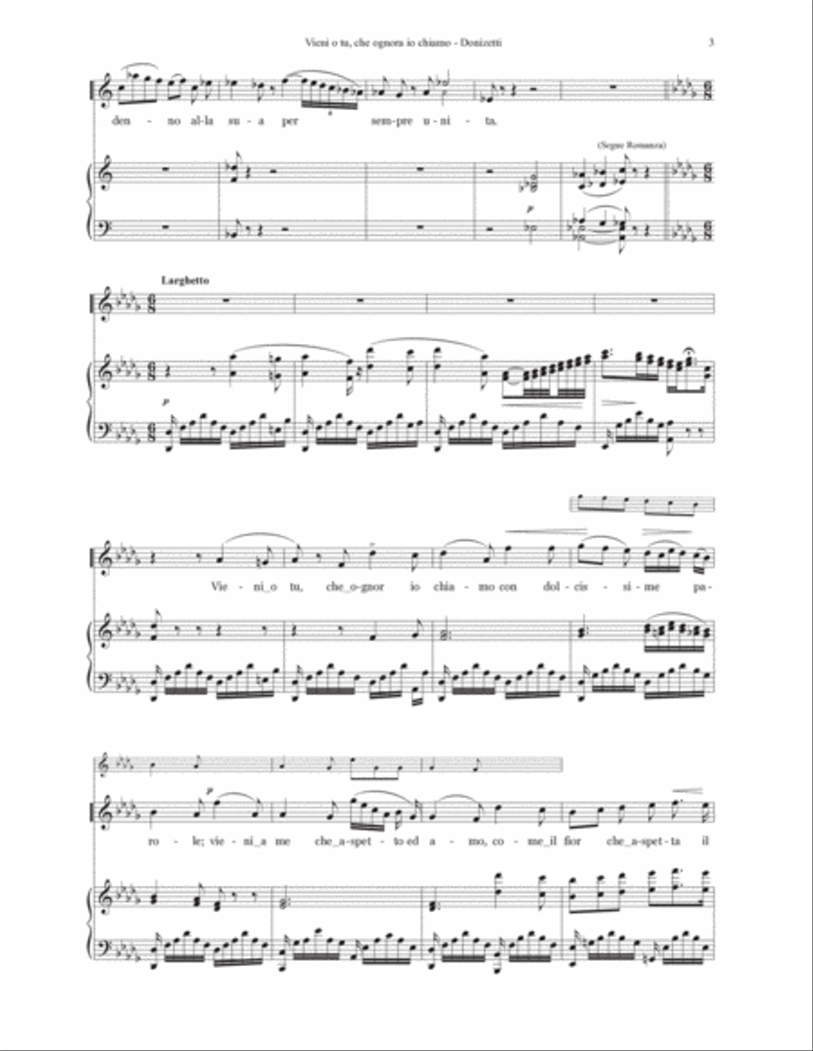 Vieni o tu, che ognora io chiamo - Caterina Cornaro Voice scores gallery preview page 3