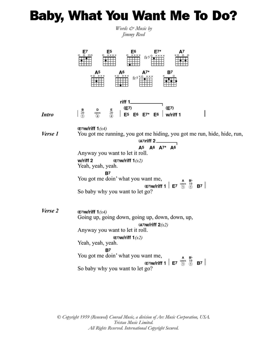 Baby, What You Want Me To Do Electric Guitar scores gallery preview page 1