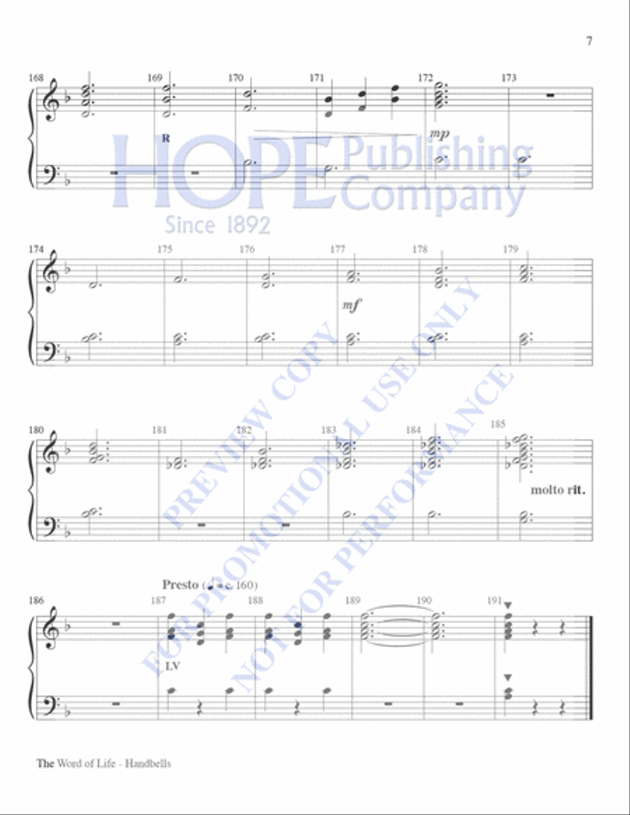 Word of Life, The-Handbell Part Choir scores gallery preview page 7
