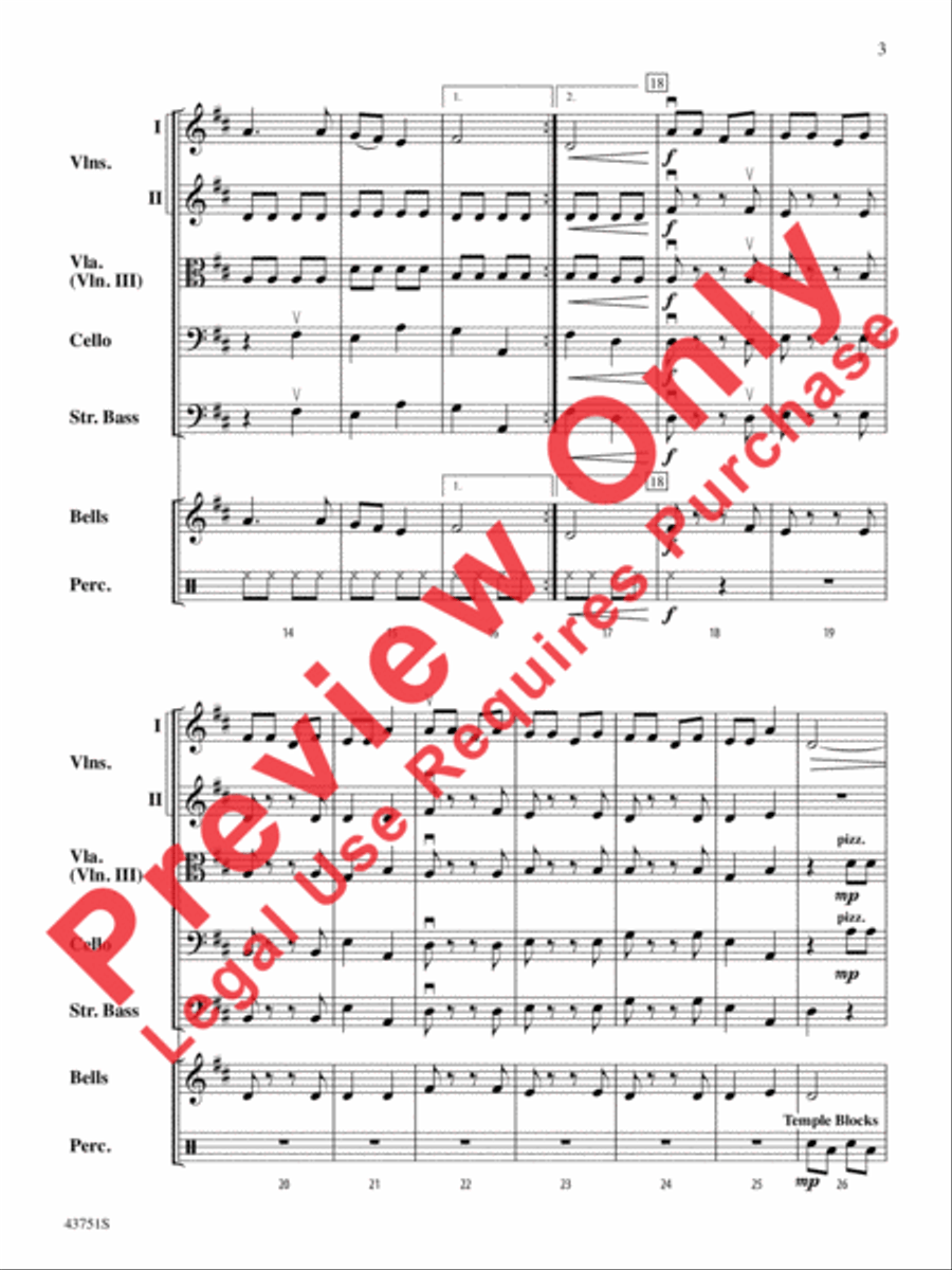 Sleigh Song String Orchestra scores gallery preview page 4