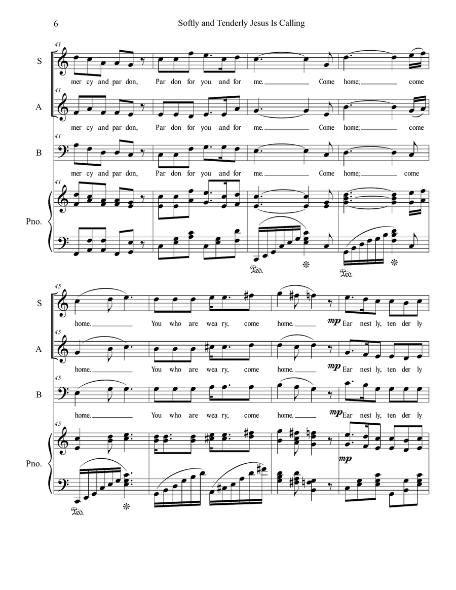 Softly and Tenderly Softly and Tenderly 3-Part scores gallery preview page 6
