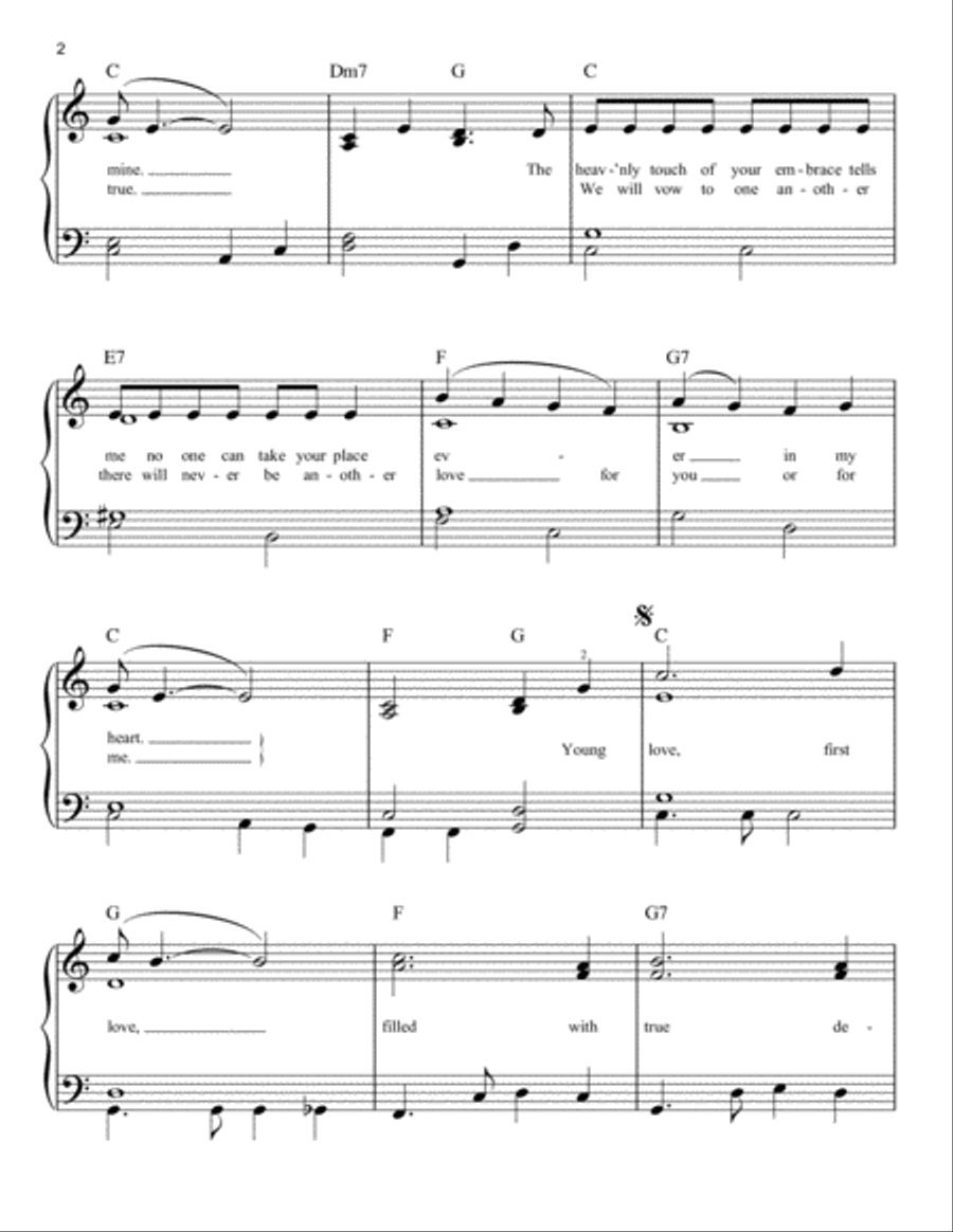 Young Love Young Love Easy Piano scores gallery preview page 2