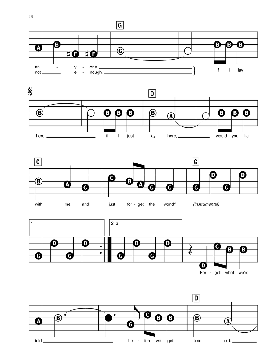 Chasing Cars Electronic Keyboard scores gallery preview page 2