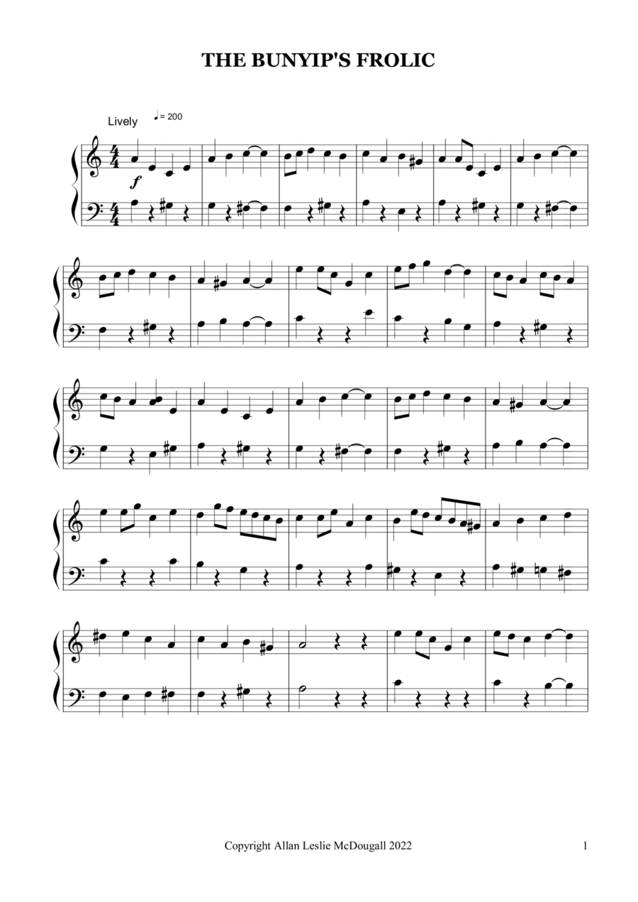 The Bunyip's Frolic The Bunyip's Frolic Piano Method scores gallery preview page 1