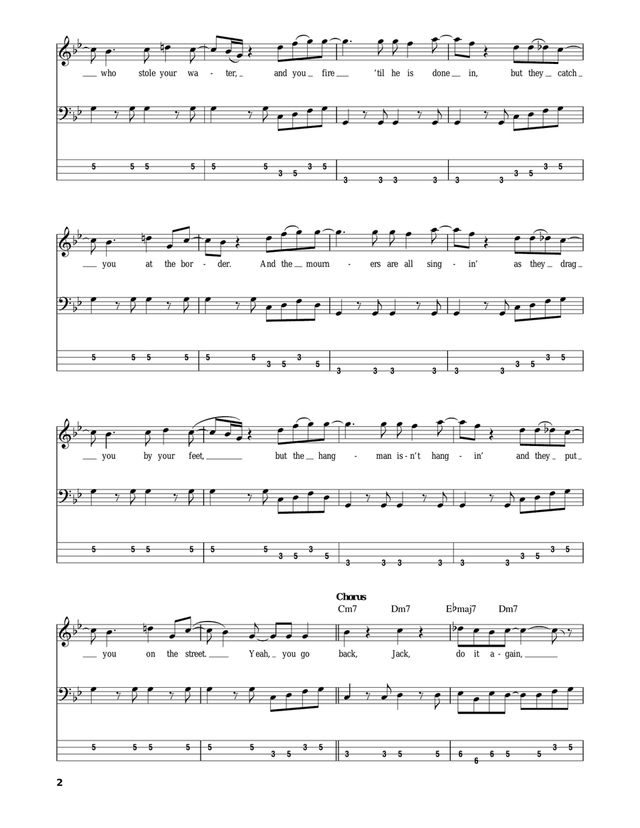 Do It Again Bass Guitar Tablature scores gallery preview page 2