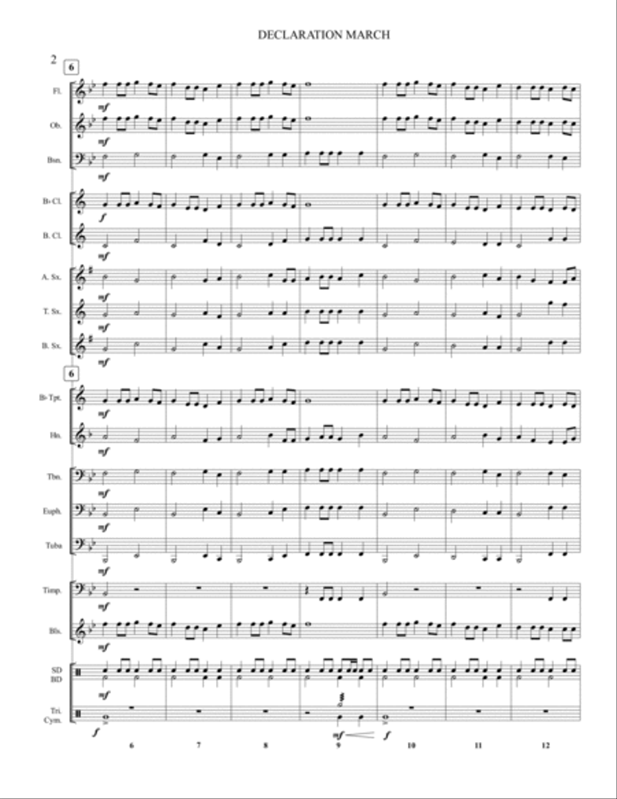 Declaration March Concert Band scores gallery preview page 4