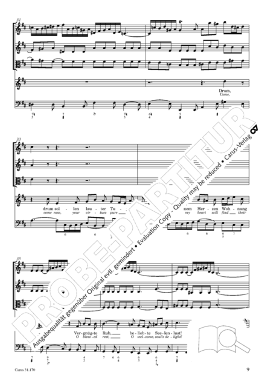 O blessed rest, o welcome heart's delight (Vergnugte Ruh, beliebte Seelenlust) Orchestra scores gallery preview page 10