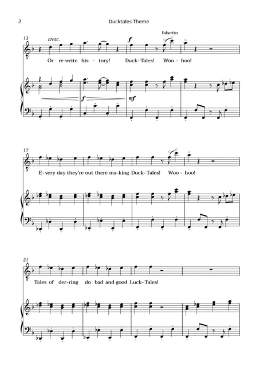 Ducktales Theme Ducktales Theme Chamber Music scores gallery preview page 2