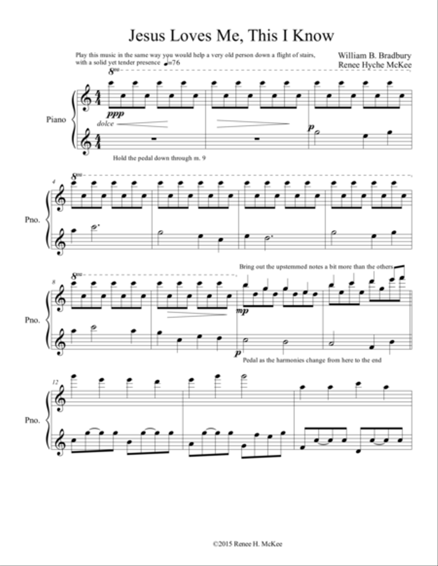 Jesus Loves Me, This I Know Piano Solo scores gallery preview page 1